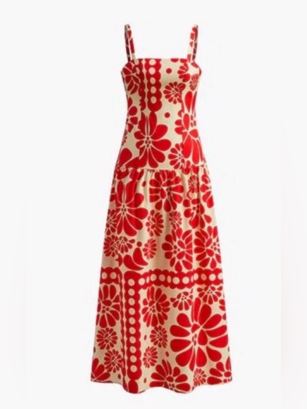 FARM Rio Red Palermo Sleeveless Midi Dress